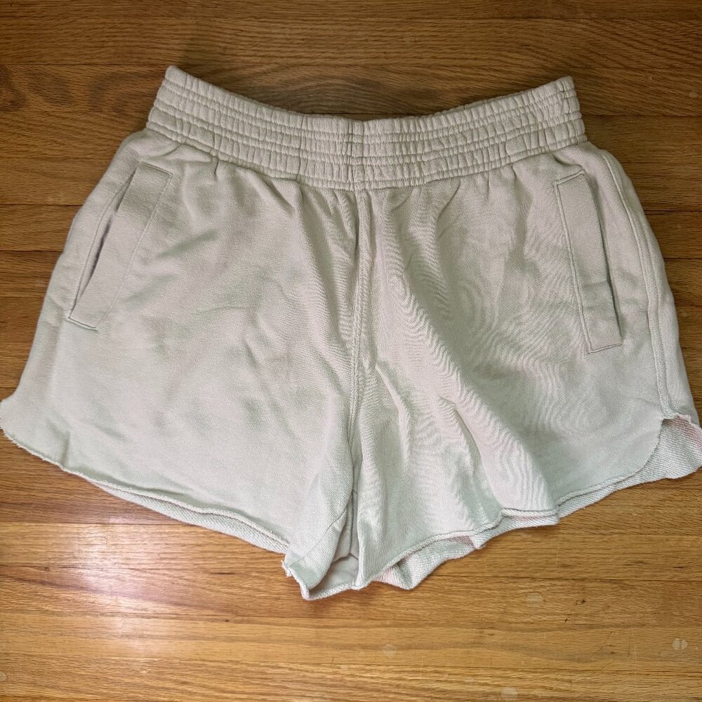 Aerie Cream Fleece Lounge Shorts S